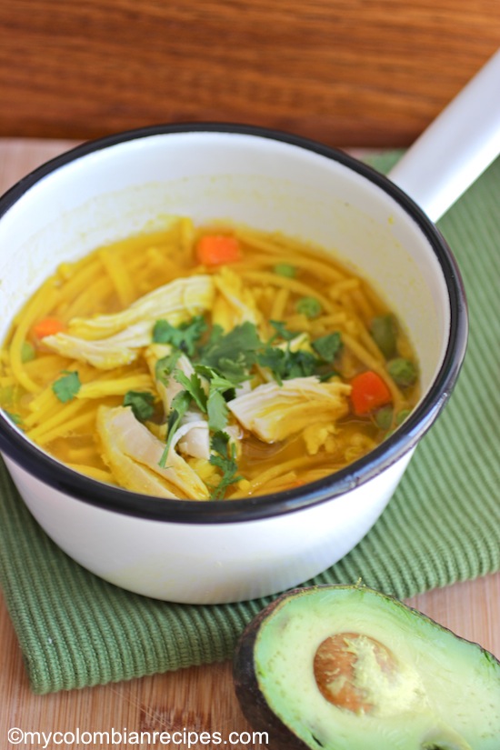 Chicken Noodle Soup (Sopa de Pollo y Pasta) - My Colombian Recipes