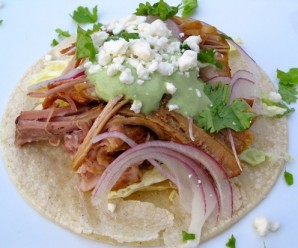 Shredded Pork Tacos with Jalapeño-Cilantro Sauce - My Colombian Recipes