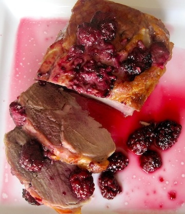 Pork Loin With Black Berry Sauce