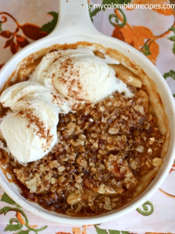 Apple Crisp con helado-My Colombian Recipes