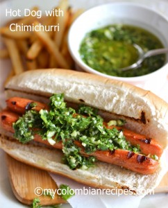 Hot Dog with Chimichurri Sauce | My Colombian Recipes