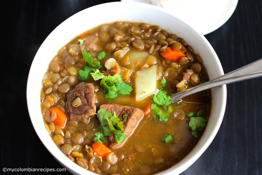Sopa de Lentejas con Carne (Lentils and Beef Soup) - My Colombian Recipes