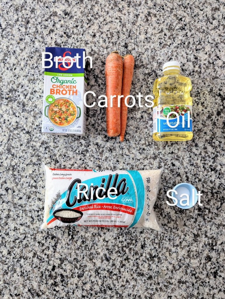 Rice With Carrots Ingredients