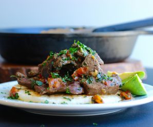 Arepa With Liver In Creole Sauce